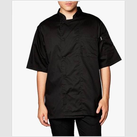 CHEF CODE Unisex Men's/Women's Cool Breeze S/S Chef Coat Size 2XL - Black NWT - Picture 1 of 3